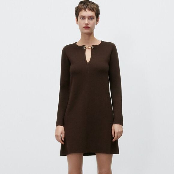 ZARA KNIT DRESS WITH CHAINS - Picture 5 of 9